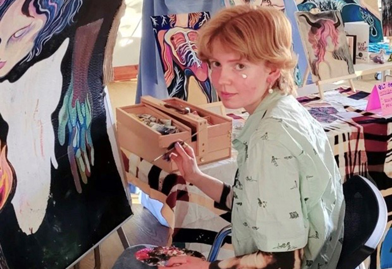 Eli D in her studio