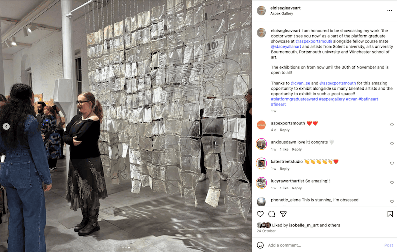 Eloise Gleave's Instagram post