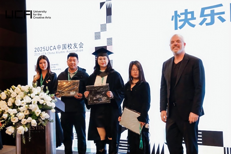 UCA hosts its inaugural Chinese Alumni Association event. Prof. Hedley Roberts far right.