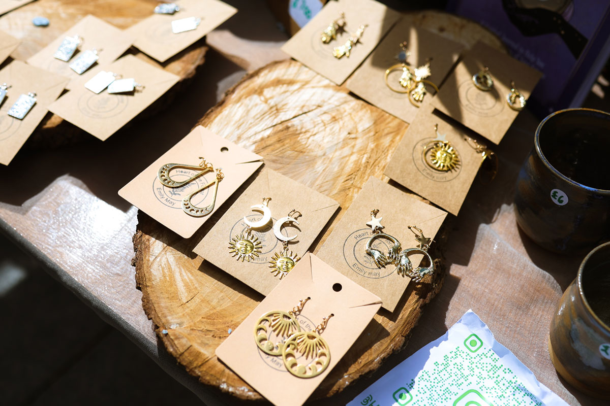 Student-made jewellery for sale at the UCASU markets.